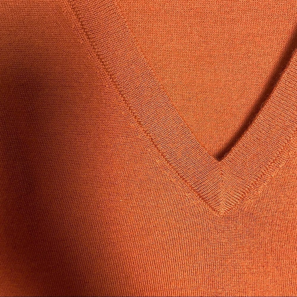 J. Crew Brown V-Neck Merino Wool Blend Long Sleeve Shirt Size XXL - Picture 3 of 9